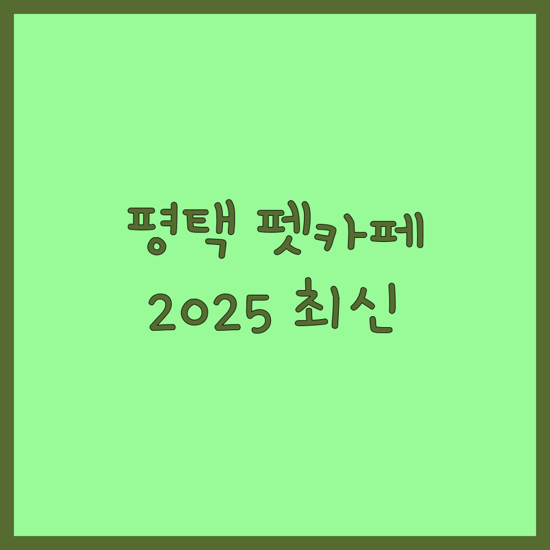 평택 반려동물카페 BEST 선택 | 2025년 최신 정보 총정리