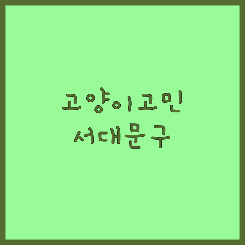 서울 서대문구에서 고양이 케어 어디로 갈까? 고양이 고민 해결! | 현지인 추천 TOP5