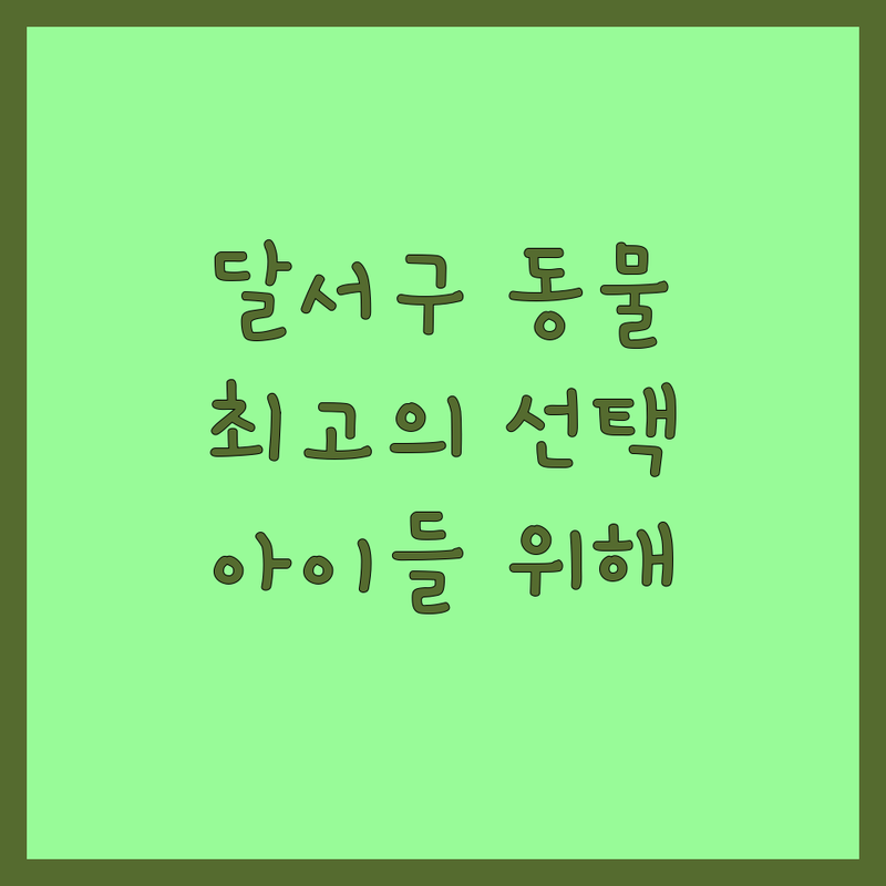 🏥 대구 달서구 동물병원, 우리 아이들을 위한 최고의 선택! 💖